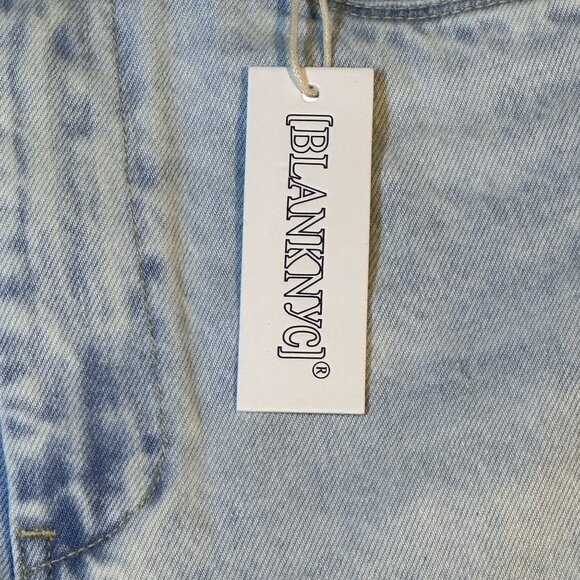 BlankNYC The Barrow Vintage High-Rise Denim Shorts Light Wash Frayed Hem Size 27 - Picture 12 of 16
